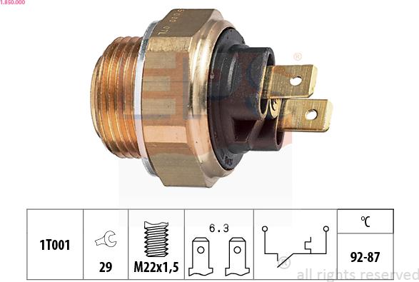 EPS 1.850.000 - Comutator temperatura, ventilator radiator aaoparts.ro