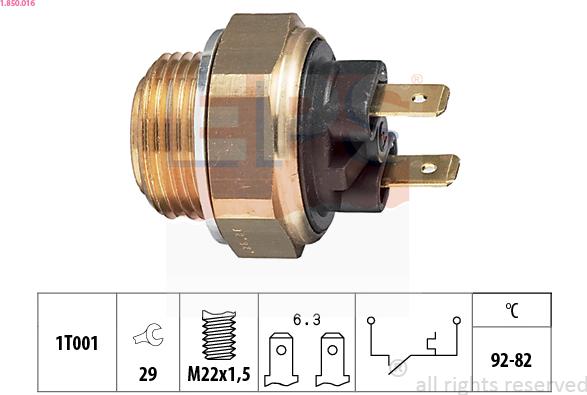 EPS 1.850.016 - Comutator temperatura, ventilator radiator aaoparts.ro