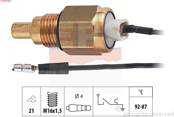 EPS 1.850.039 - Comutator temperatura, ventilator radiator aaoparts.ro