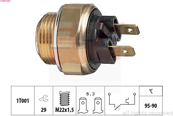 EPS 1.850.020 - Comutator temperatura, ventilator radiator aaoparts.ro