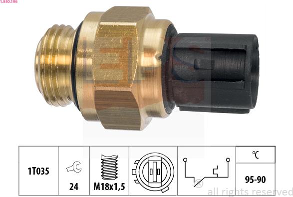 EPS 1.850.196 - Comutator temperatura, ventilator radiator aaoparts.ro