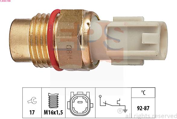 EPS 1.850.198 - Comutator temperatura, ventilator radiator aaoparts.ro