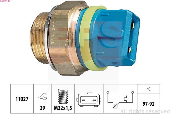 EPS 1.850.145 - Comutator temperatura, ventilator radiator aaoparts.ro