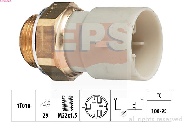 EPS 1.850.147 - Comutator temperatura, ventilator radiator aaoparts.ro