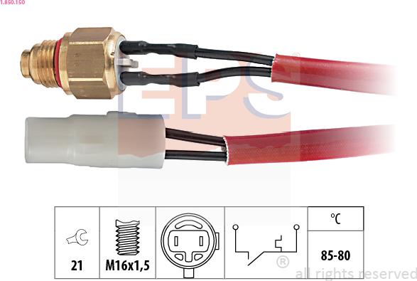 EPS 1.850.150 - Comutator temperatura, ventilator radiator aaoparts.ro