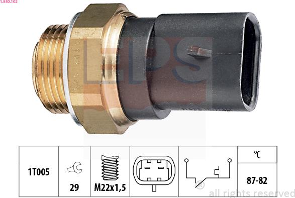 EPS 1.850.102 - Comutator temperatura, ventilator radiator aaoparts.ro