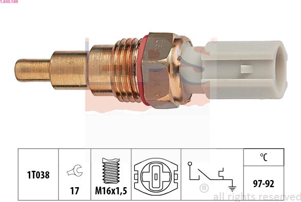 EPS 1.850.189 - Comutator temperatura, ventilator radiator aaoparts.ro