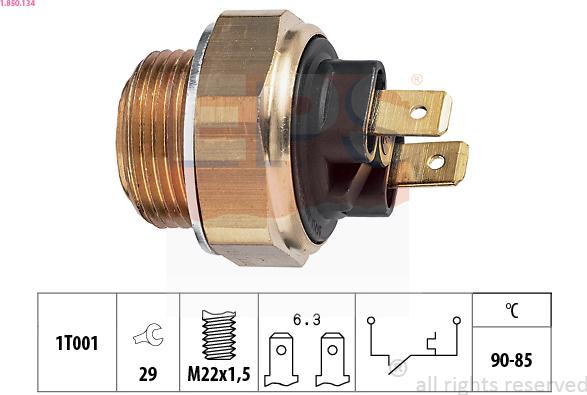 EPS 1.850.134 - Comutator temperatura, ventilator radiator aaoparts.ro