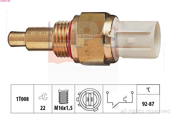 EPS 1.850.138 - Comutator temperatura, ventilator radiator aaoparts.ro