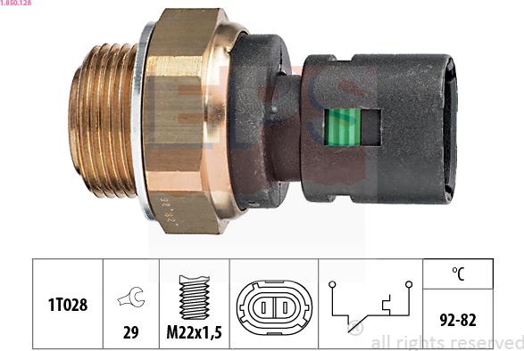 EPS 1.850.128 - Comutator temperatura, ventilator radiator aaoparts.ro