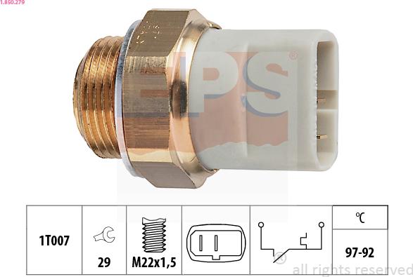 EPS 1.850.279 - Comutator temperatura, ventilator radiator aaoparts.ro