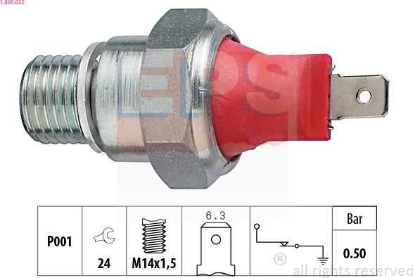 EPS 1.800.022 - Senzor,presiune ulei aaoparts.ro