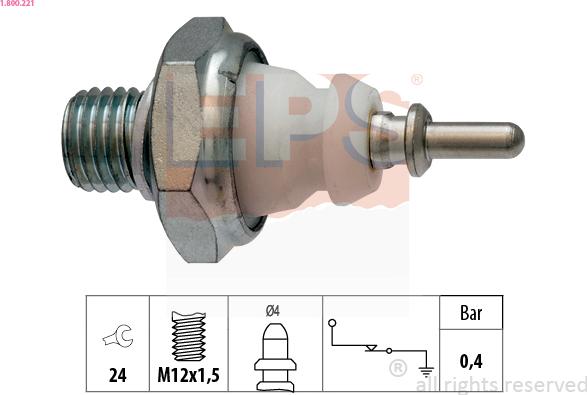 EPS 1.800.221 - Senzor,presiune ulei aaoparts.ro