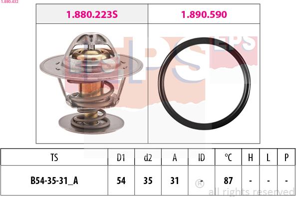 EPS 1.880.432 - Termostat,lichid racire aaoparts.ro