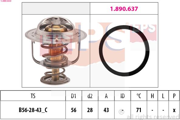 EPS 1.880.650 - Termostat,lichid racire aaoparts.ro