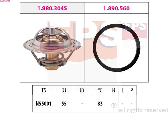 EPS 1.880.304 - Termostat,lichid racire aaoparts.ro