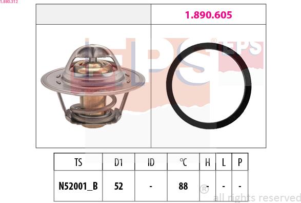 EPS 1.880.312 - Termostat,lichid racire aaoparts.ro