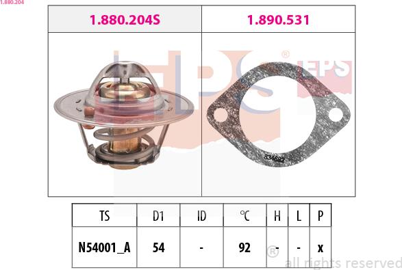 EPS 1.880.204 - Termostat,lichid racire aaoparts.ro