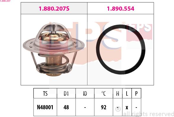 EPS 1.880.207 - Termostat,lichid racire aaoparts.ro