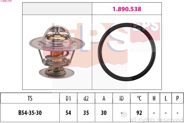 EPS 1.880.279 - Termostat,lichid racire aaoparts.ro