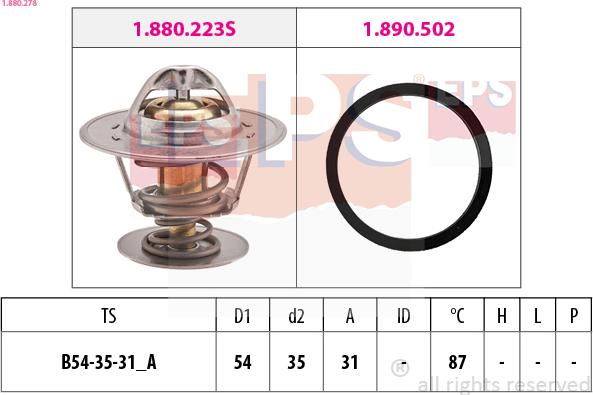 EPS 1.880.278 - Termostat,lichid racire aaoparts.ro