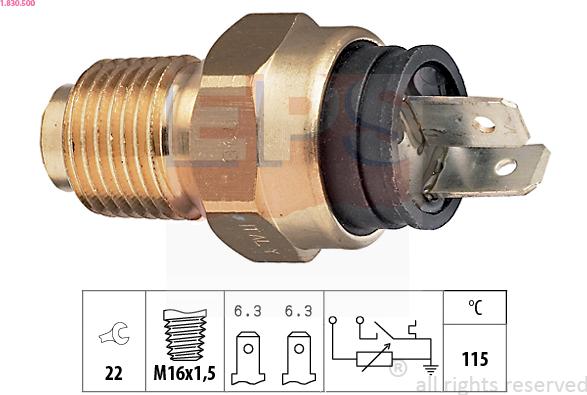 EPS 1.830.500 - Senzor,temperatura lichid de racire aaoparts.ro