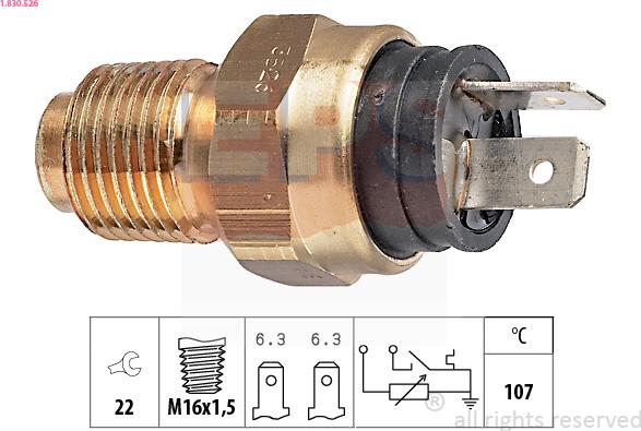 EPS 1.830.526 - Senzor,temperatura lichid de racire aaoparts.ro