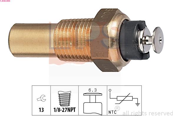 EPS 1.830.005 - Senzor,temperatura lichid de racire aaoparts.ro