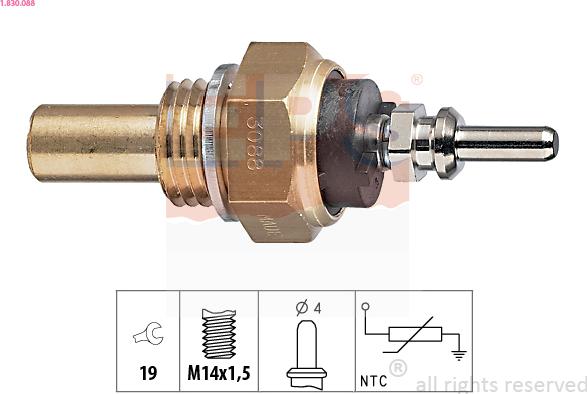 EPS 1.830.088 - Senzor,temperatura lichid de racire aaoparts.ro