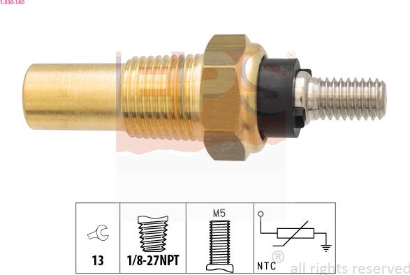 EPS 1.830.180 - Senzor,temperatura lichid de racire aaoparts.ro