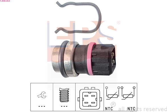 EPS 1.830.353 - Senzor,temperatura lichid de racire aaoparts.ro