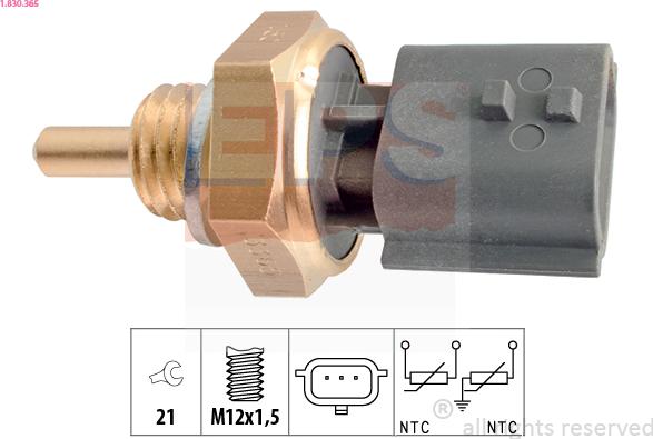 EPS 1.830.365 - Senzor,temperatura lichid de racire aaoparts.ro