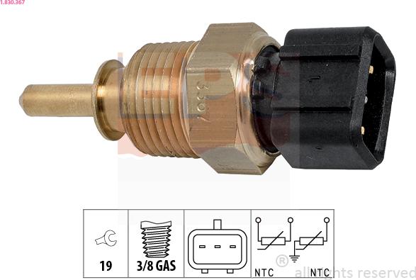 EPS 1.830.367 - Senzor,temperatura lichid de racire aaoparts.ro