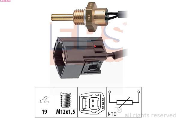 EPS 1.830.304 - Senzor,temperatura lichid de racire aaoparts.ro