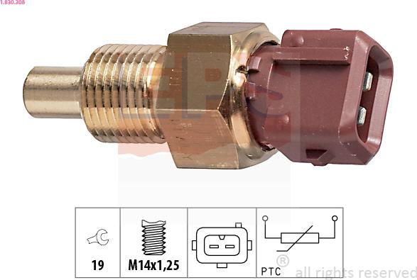 EPS 1.830.308 - Senzor,temperatura lichid de racire aaoparts.ro