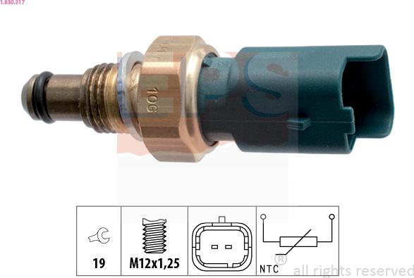 EPS 1.830.317 - Senzor,temperatura lichid de racire aaoparts.ro