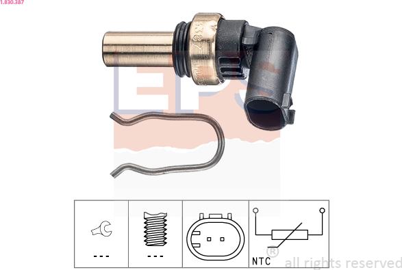 EPS 1.830.387 - Senzor,temperatura lichid de racire aaoparts.ro