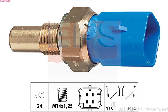 EPS 1.830.320 - Senzor,temperatura lichid de racire aaoparts.ro