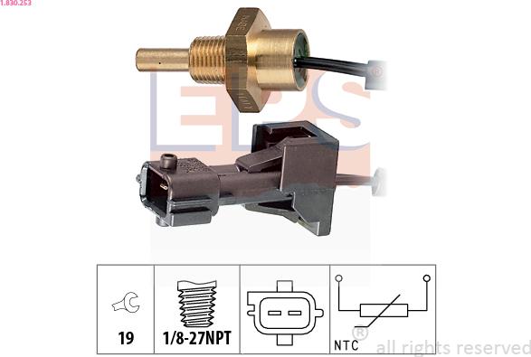 EPS 1.830.253 - Senzor,temperatura lichid de racire aaoparts.ro