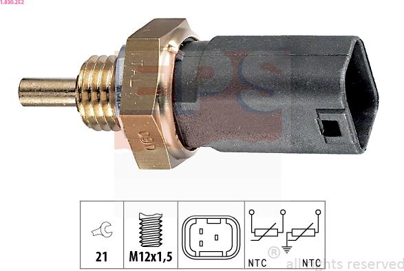 EPS 1.830.252 - Senzor,temperatura lichid de racire aaoparts.ro