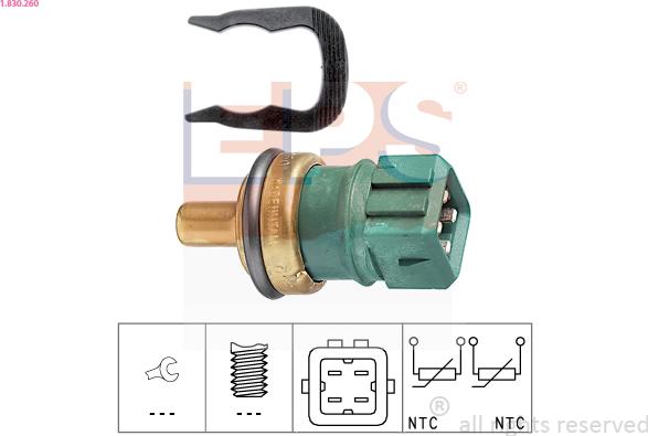 EPS 1.830.260 - Senzor,temperatura lichid de racire aaoparts.ro