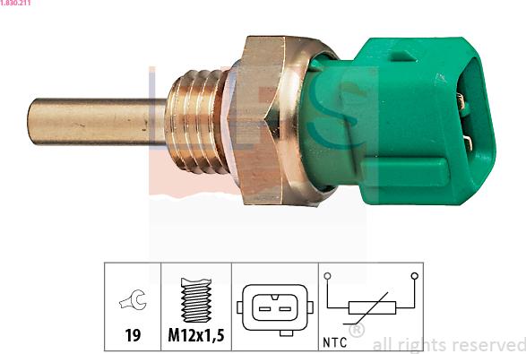 EPS 1.830.211 - Senzor,temperatura lichid de racire aaoparts.ro