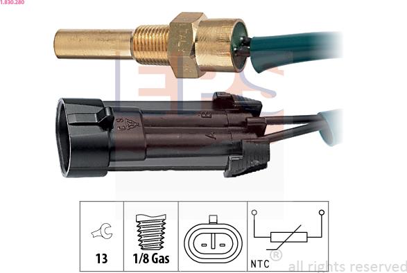 EPS 1.830.280 - Senzor,temperatura lichid de racire aaoparts.ro