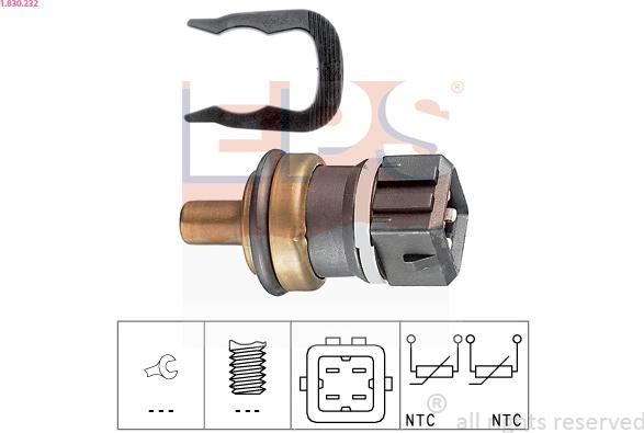 EPS 1.830.232 - Senzor,temperatura lichid de racire aaoparts.ro