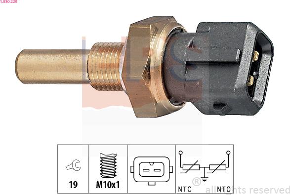 EPS 1.830.229 - Senzor,temperatura lichid de racire aaoparts.ro