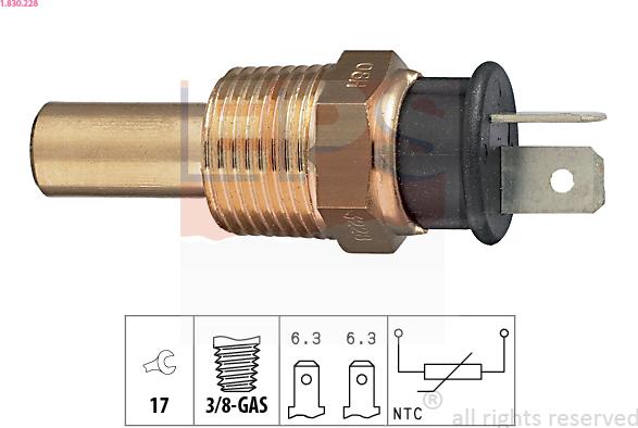 EPS 1.830.228 - Senzor,temperatura lichid de racire aaoparts.ro