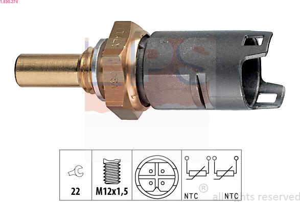 EPS 1.830.274 - Senzor,temperatura lichid de racire aaoparts.ro