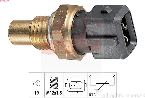 EPS 1.830.270 - Senzor,temperatura lichid de racire aaoparts.ro