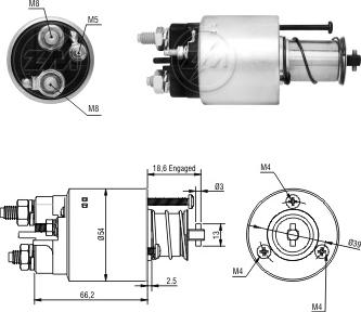 ERA ZM1496 - Solenoid, electromotor aaoparts.ro