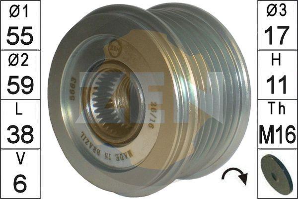 ERA ZN5663 - Fulie, alternator aaoparts.ro